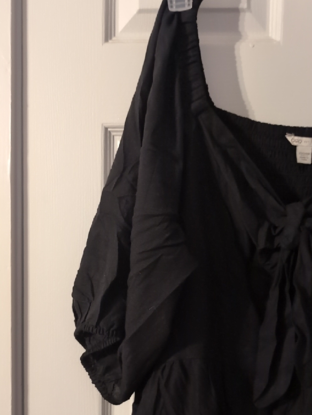Cato Black Maxi Dress with White Floral Hem - Picture 5 of 5